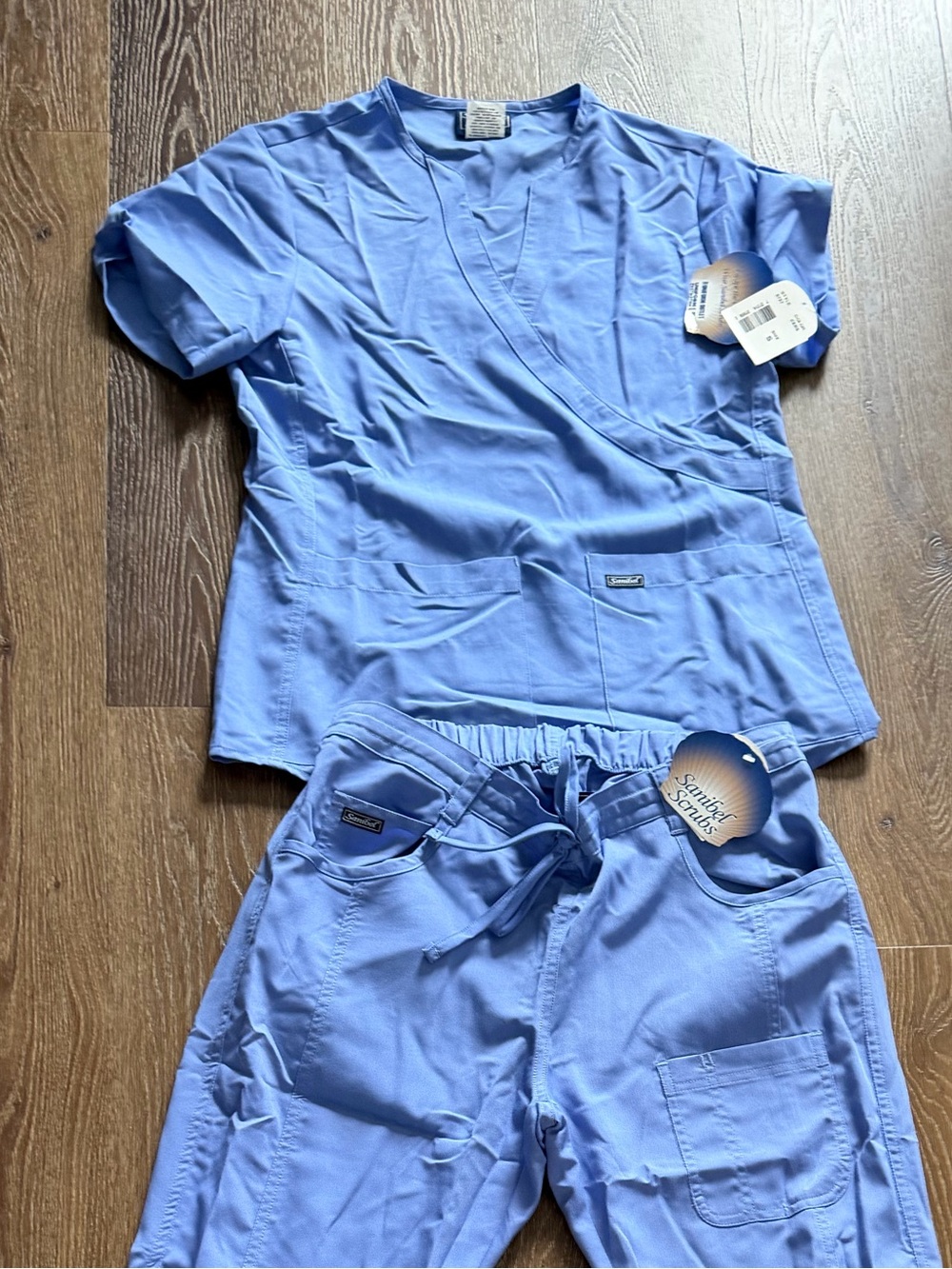 Sanibel Scrub Pants with Utility Pockets-Ciel blue